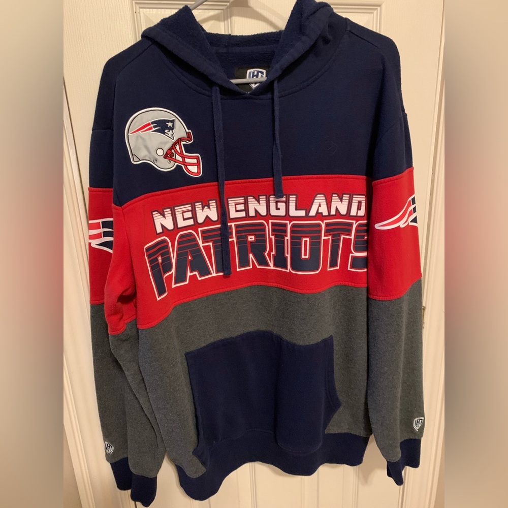 Playoff Bound! Patriots Men's Hoodie - Navy, Red, Gray XL Support the Team